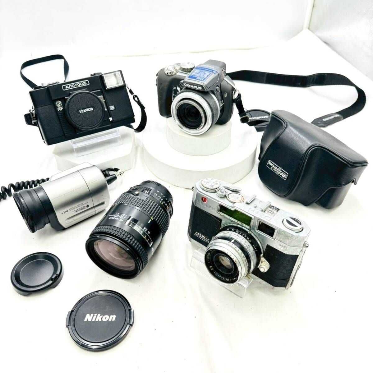 一眼レフカメラ まとめ 【ジャンク】 PETRI Nikon FUJIFILM ❗️✨大量まとめ✨❗️】カメラ本体＆レンズまとめ OLYMPUS Konica