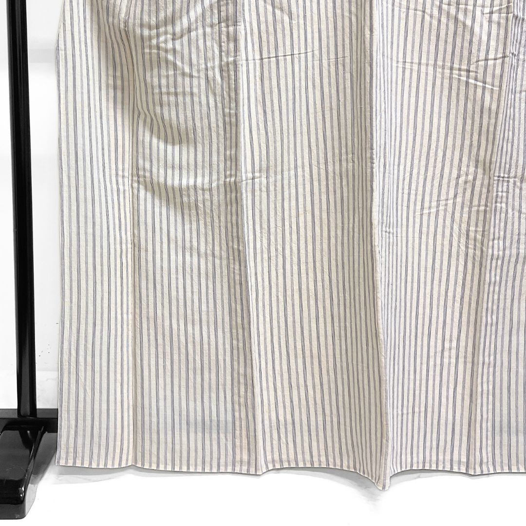  小紋 紬 単衣 バンブーリネン 縦縞 アイボリー 着物 123 b d ms 小紋 着物