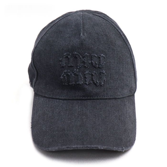 MIUMIU ミュウミュウ デニム ベースボールキャップ キャップ ブラック