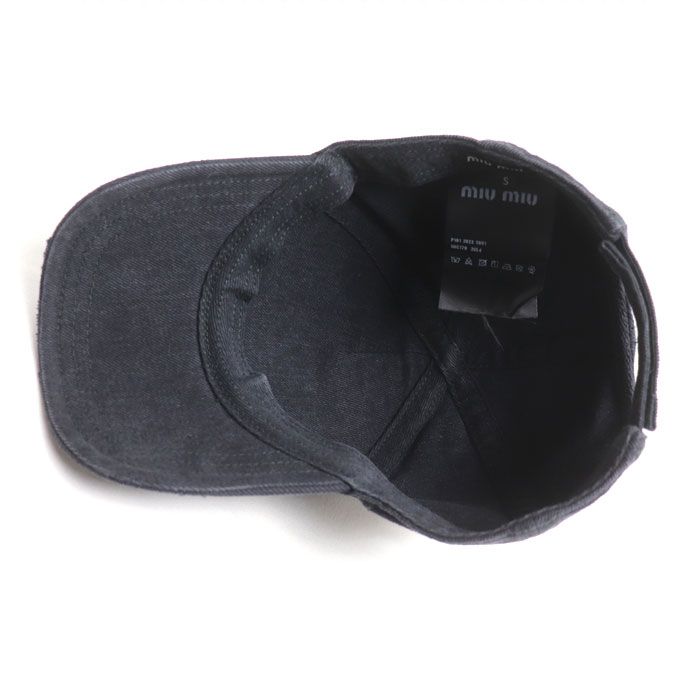 MIUMIU ミュウミュウ デニム ベースボールキャップ キャップ ブラック