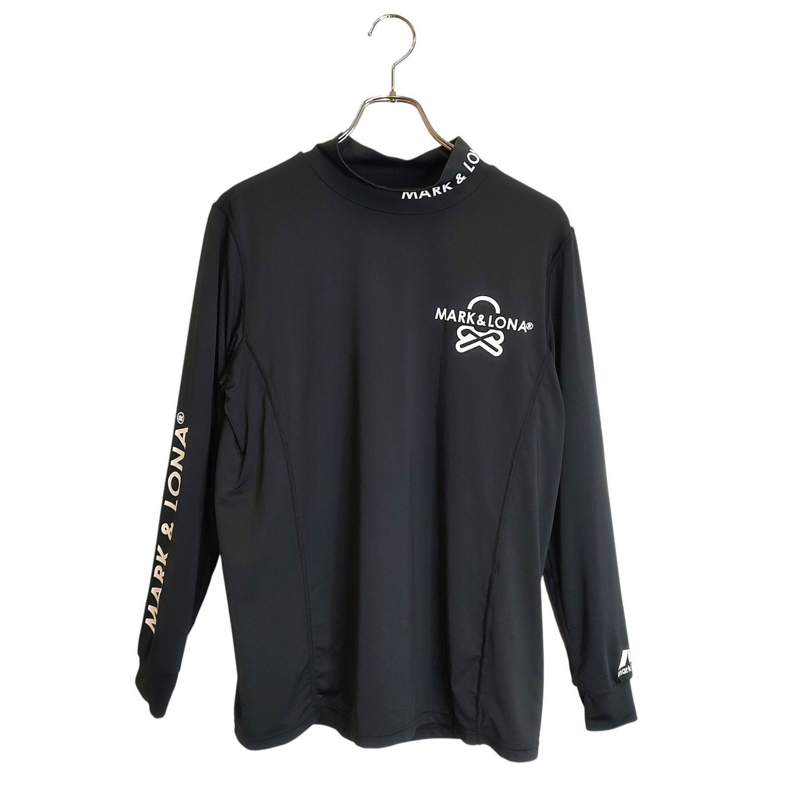 MARK-LONA マークアンドロナ ゴルフ 25 SS Ever Performance Base Layer モックネック ロングスリーブ Tシャツ MLM-5 A-AU 01 48 ブラック メンズ