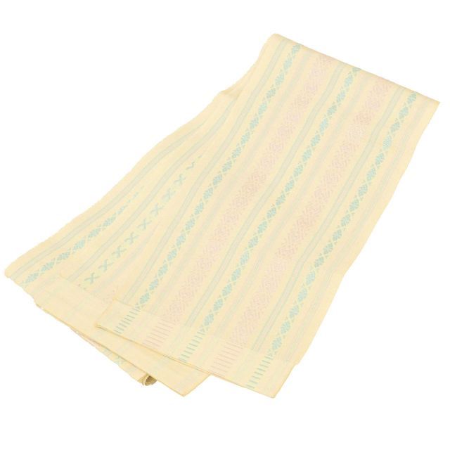 半幅帯 帯 着物 リサイクル 博多織 博多帯 菱 華 仕立て上がり 全通柄 カジュアル 浴衣 袴 紬 小紋 花火大会 お祭り お正月 食事会 踊り 卒業式 入学式 kimono リユース kkb 4253 b