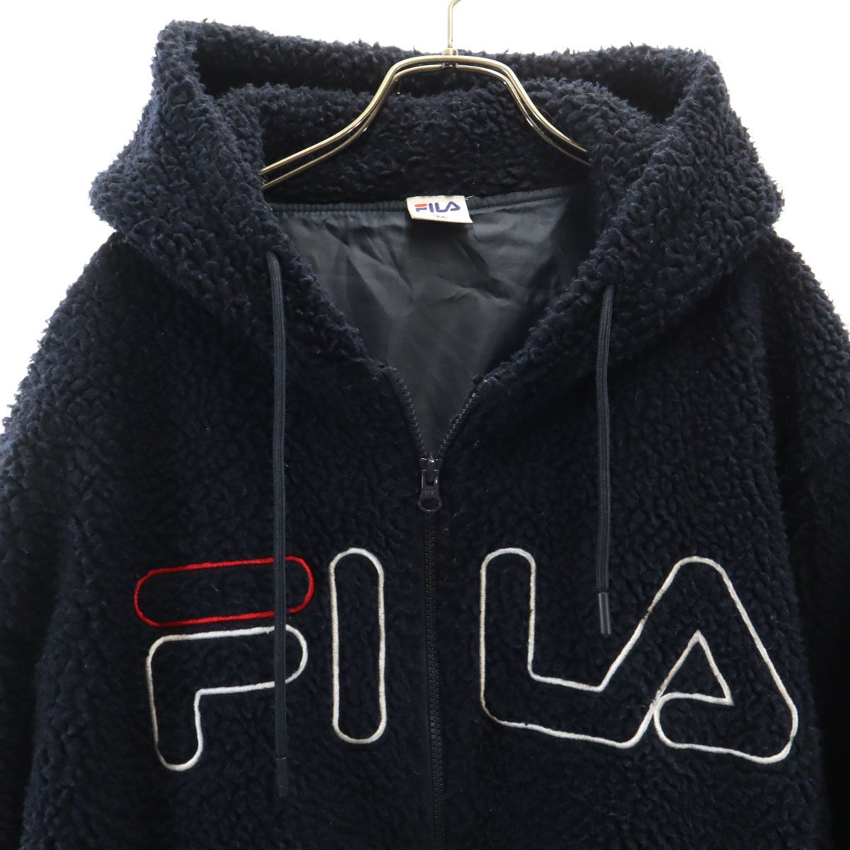 FILA フィラ ボアジャケット M ネイビー メンズ 古着 - メルカリ