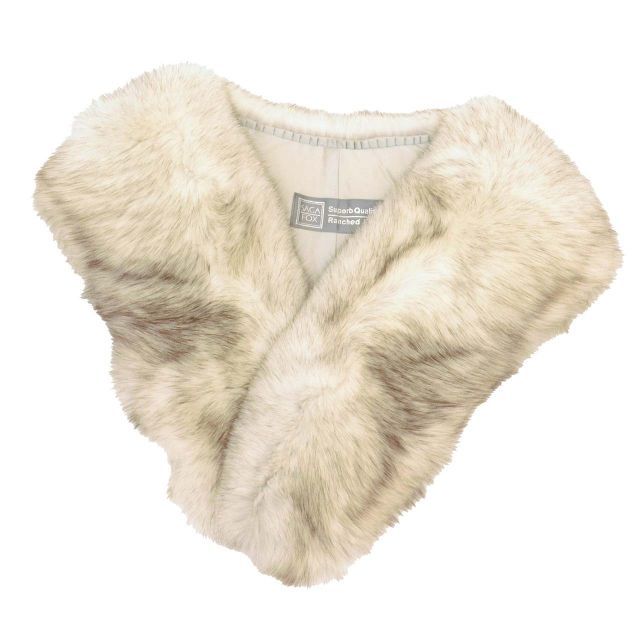 ショール ファー SAGA FOX 毛皮ショール リサイクルショール 白色系 振袖用 大判 着物 レディース kkb 4249 b