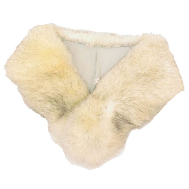 ショール ファー SAGA FOX 毛皮ショール リサイクルショール 白色系 振袖用 大判 着物 レディース kkb 4248 b