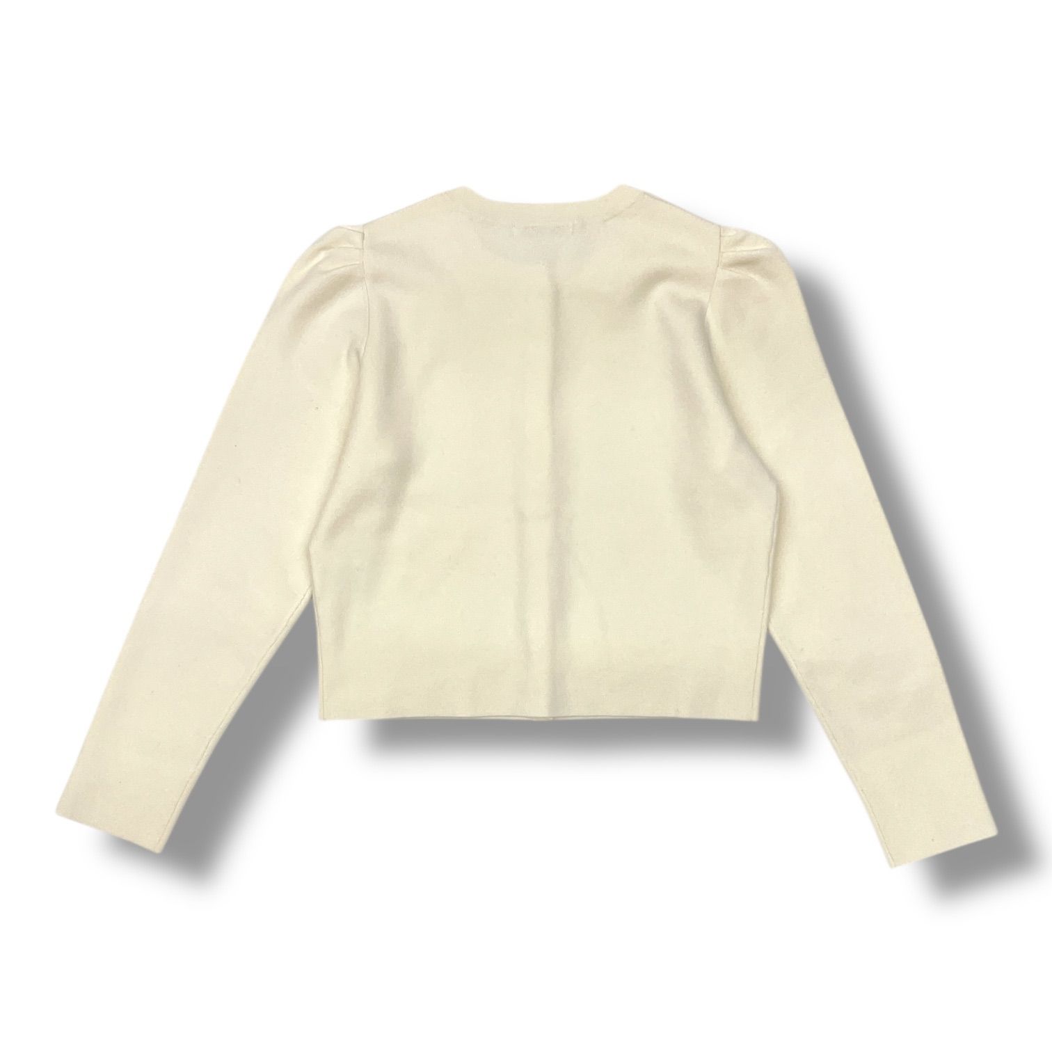 ANAYI アナイ メリノウールビジュー カーディガン ニット 羽織り ブローチ ストーン 長袖 102418-16-030-02-380 白 オフホワイト レディース 秋 冬 ゴーゴー古着マルイファミリー 5 No.339