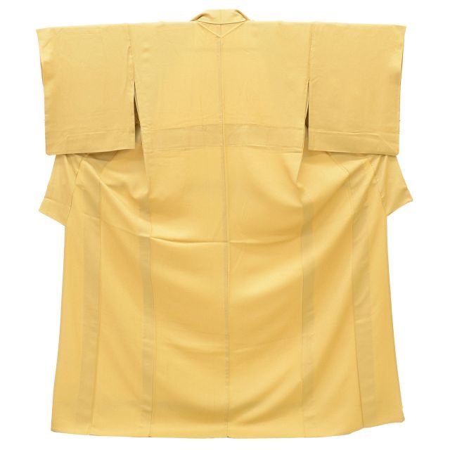 リサイクル着物 色無地 無地 正絹 絹 Lサイズ 特品 身丈164 cm やまと誂製 裄丈68 単衣 仕立て上がり 一つ紋 茶葉 SILK シルク リユース uu 2282 b