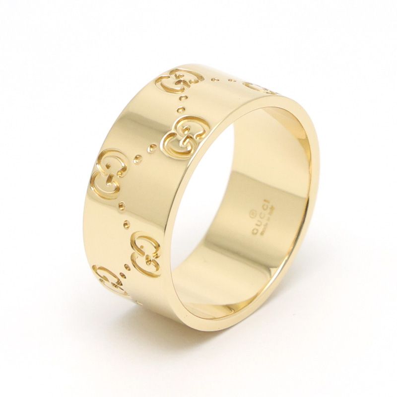 元住吉 グッチ GUCCI K 18 アイコン ワイド リング 19号