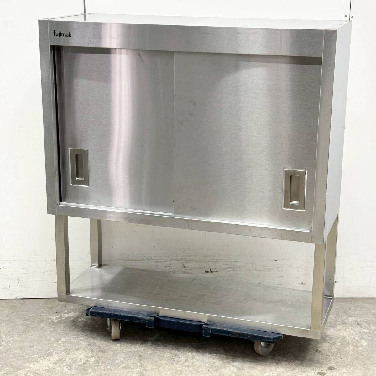 フジマック 吊戸棚 下棚付き W 900 D 350 H 950 引戸付きステンレス棚 業務用 食器庫 吊棚
