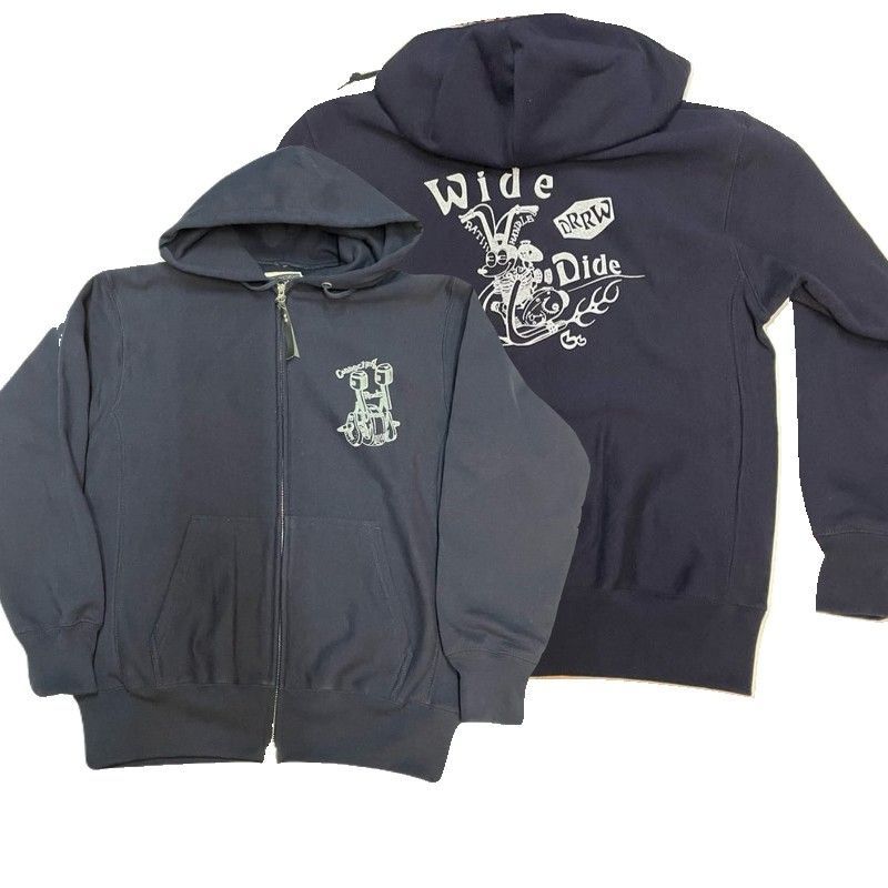 デタッチドルーム ジップパーカ １２オンス 起毛 G TROPHY NAVY