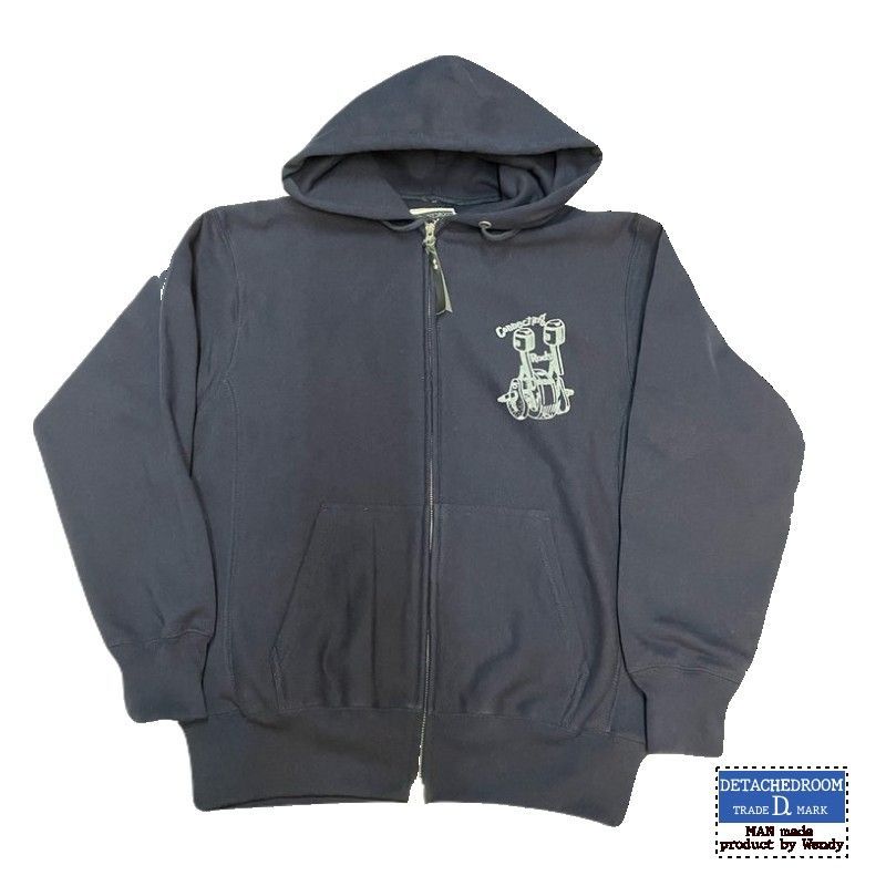 デタッチドルーム ジップパーカ １２オンス 起毛 G.G .TROPHY NAVY