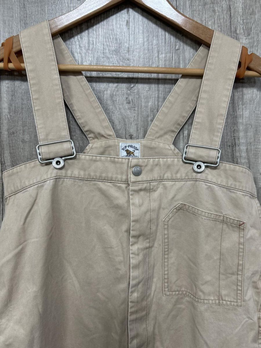 RIP PROOF ハイウエストデニムサロペット サロペット オーバーオール sizeF ベージュ レディース
