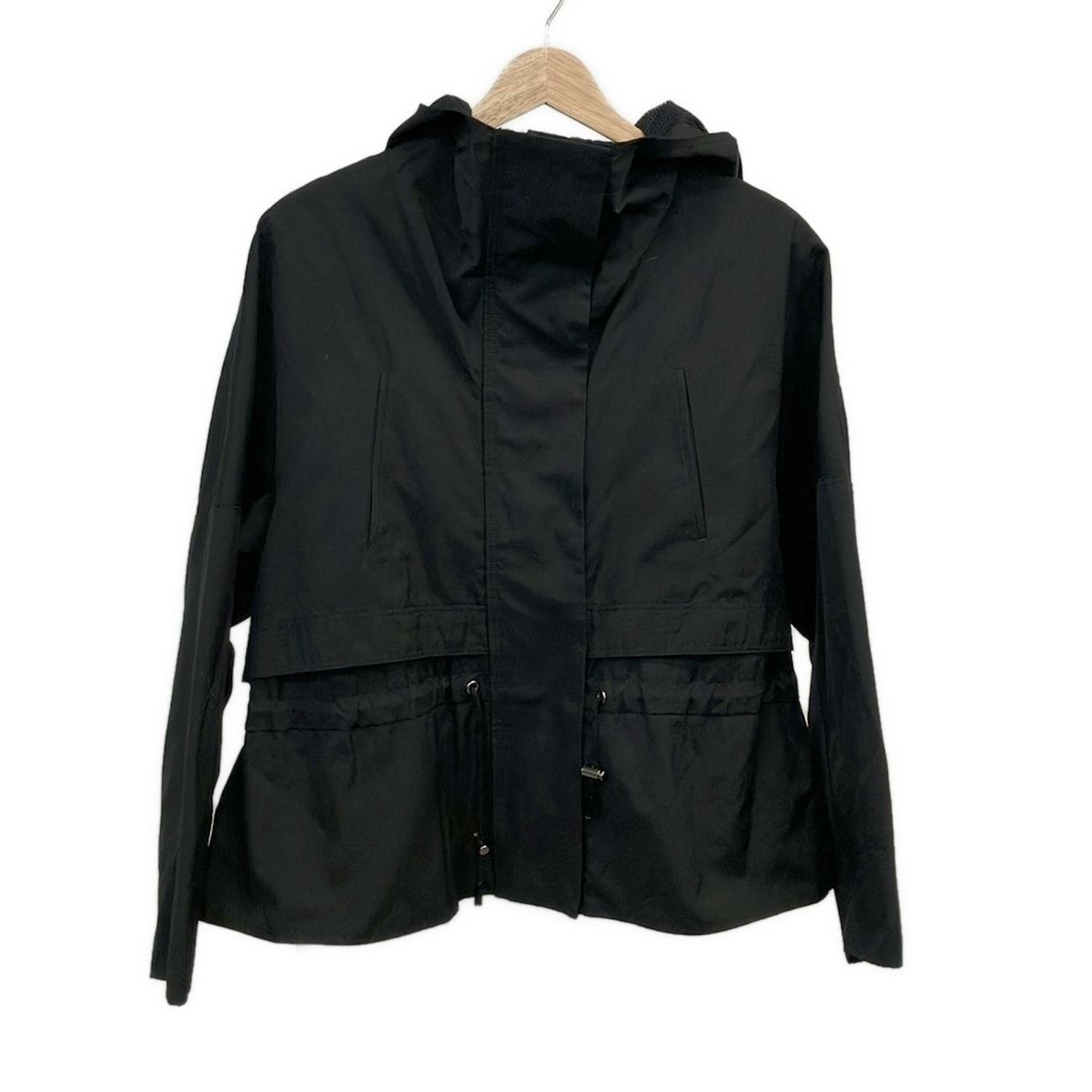 ELENDEEK エレンディーク コート サイズF レディース 黒 長袖 ジップアップ フード付き 春 秋