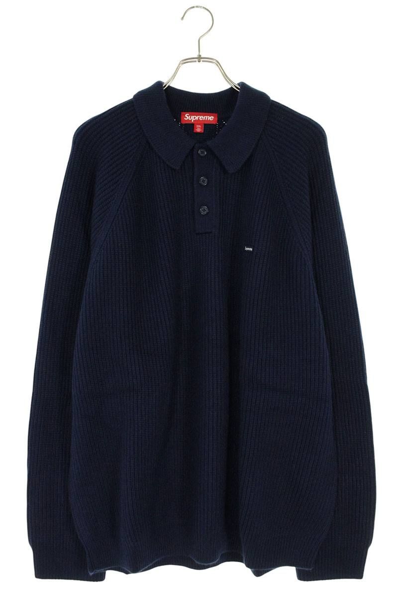 Supreme Small Box Polo Sweater ネイビー L SUPREME】Small Box Polo Sweater Navy - 25FW (Supreme/ニット