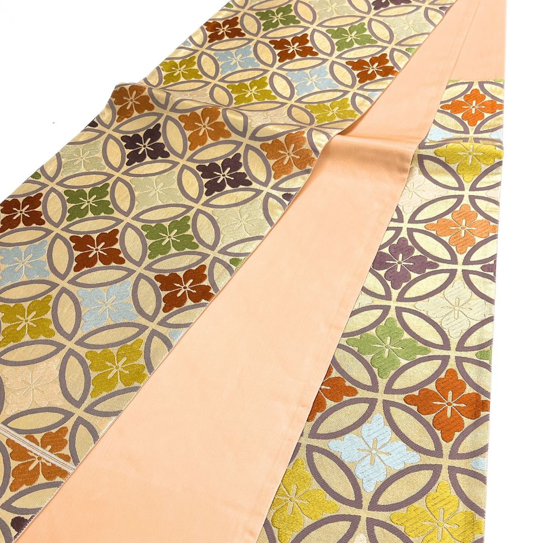  袋帯 七宝 花菱 カラフル 着物 123 b d ms 袋帯 帯