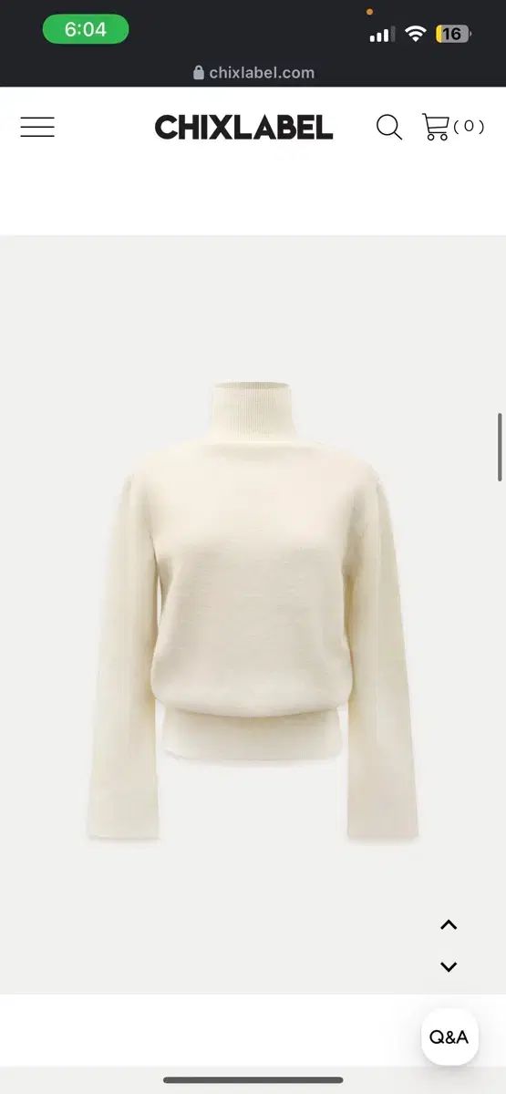 チークラベル ミューズ ハイネック ニット アイボリー