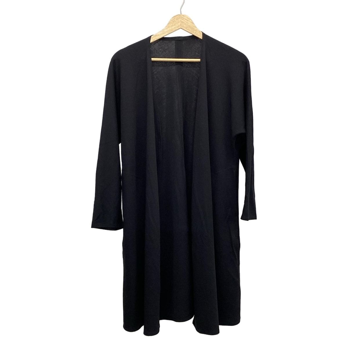 ヨーガンレール　ウールコットンのロングカーディガン　黒 JURGEN LEHL(ヨーガンレール) カーディガン サイズM レディース美品