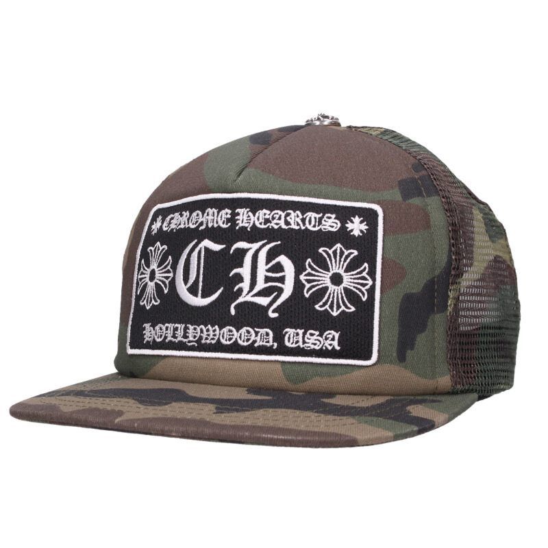 クロムハーツ TRUCKER CAP トラッカーキャップ 迷彩CHパッチクロスボール付メッシュキャップ帽子 メンズ