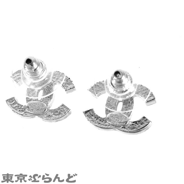 シャネル CHANEL ココマーク スタッドピアス シルバー メタル ライン