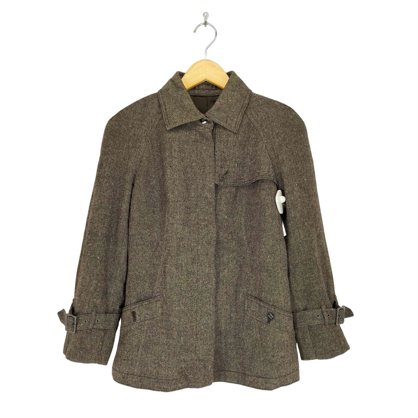 バーバリーロンドン LONDON ネップ加工比翼ウールジャケット レディース 40