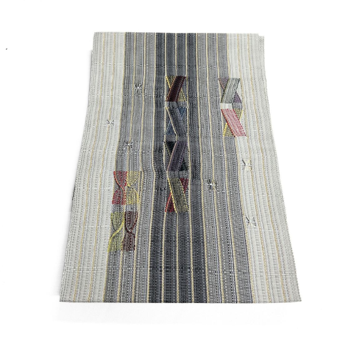 未着用 名古屋帯 松葉仕立て 手組み 縦縞 金糸 着物 123 b d ms