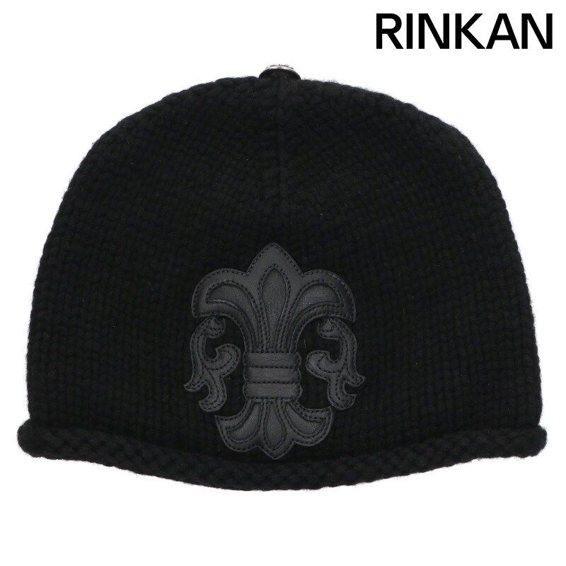 クロムハーツ BEANIE CASH レザーパッチビーニー BSフ レザーパッチカシミヤビーニー帽子 メンズ
