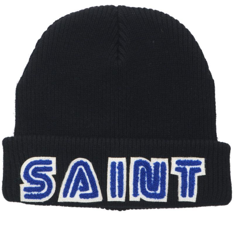 セントマイケル ×セガ 25 AW SM-HR 1-0000-C 65 SAINTワッペンビーニーニットキャップ メンズ ONE SIZE