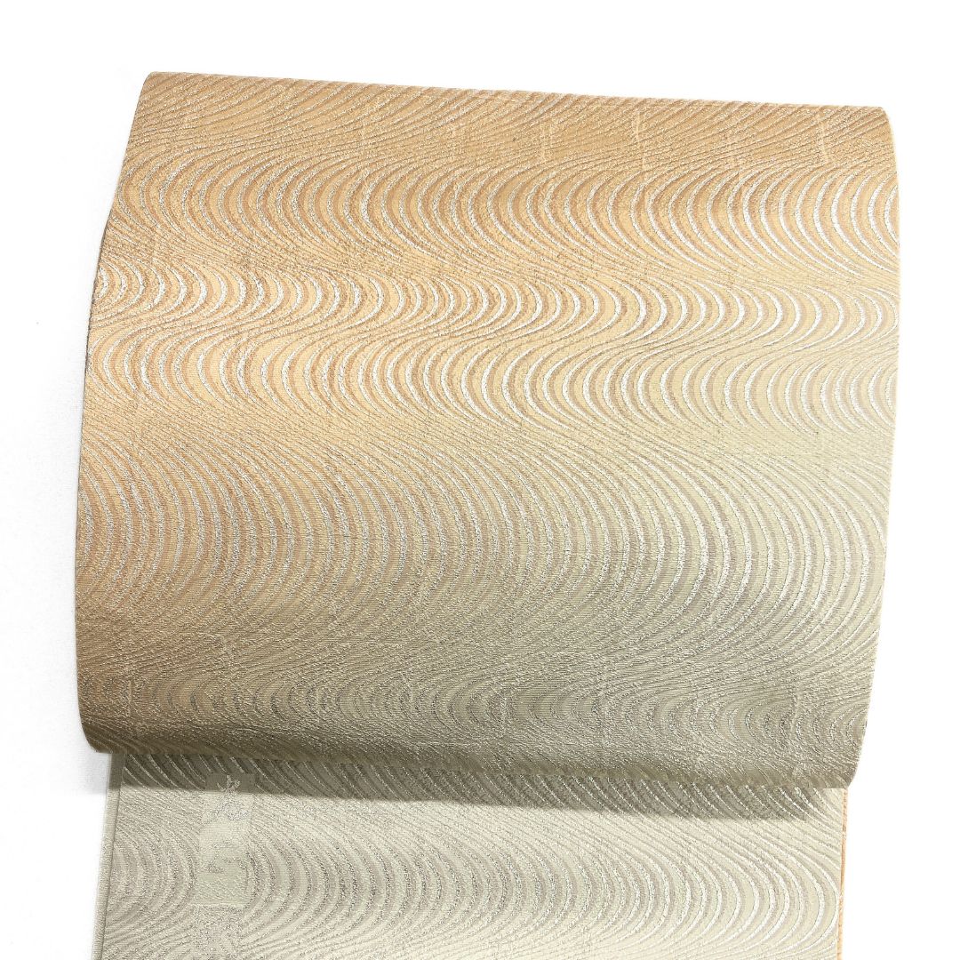 和田光正 袋帯 流水 銀彩 縞模様 グラデーション 着物 123 b d ms