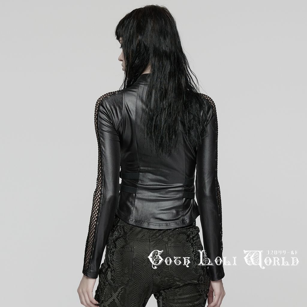 ゴスロリワールド WT-1037 TCF-BK パンク ロック ファッション メッシュ ライターズジャケット ゴシック ヴィジュアル系 V系 地雷系 サブカル 個性的
