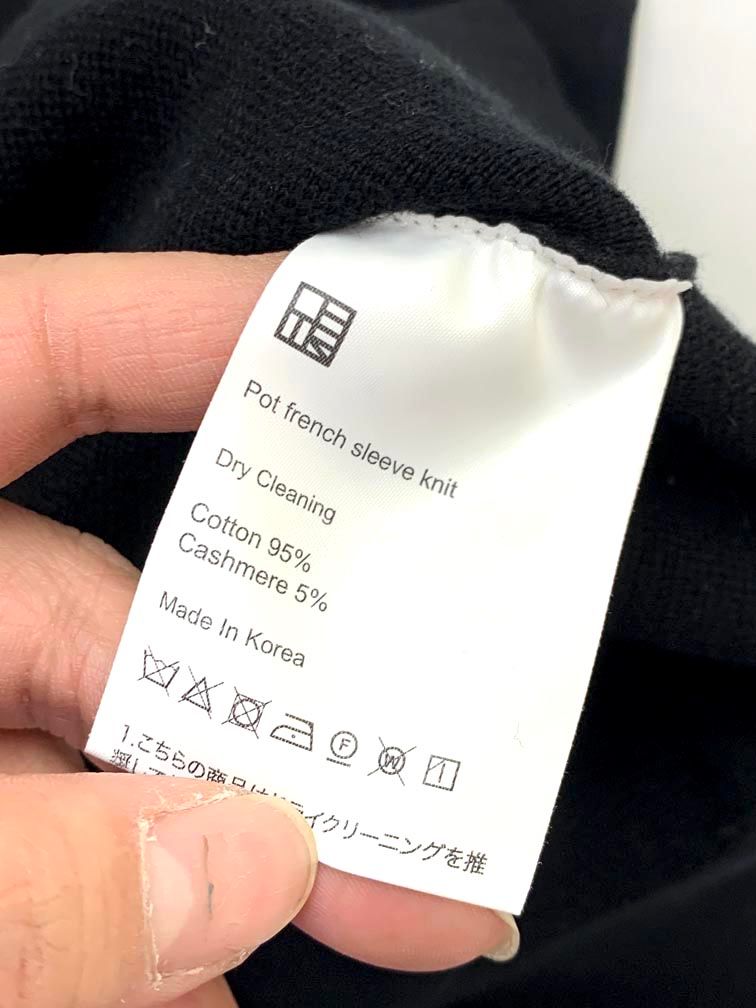 OHOTORO オオトロ pot french sleeve knit ニット セーター 黒