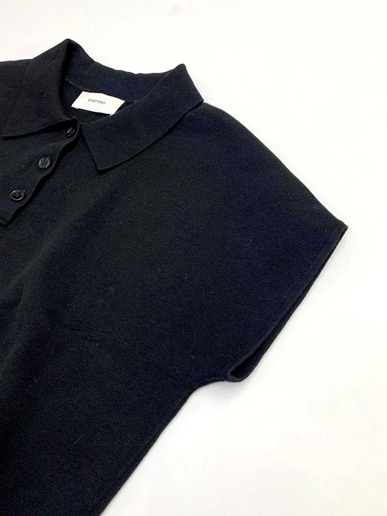 OHOTORO オオトロ pot french sleeve knit ニット セーター 黒