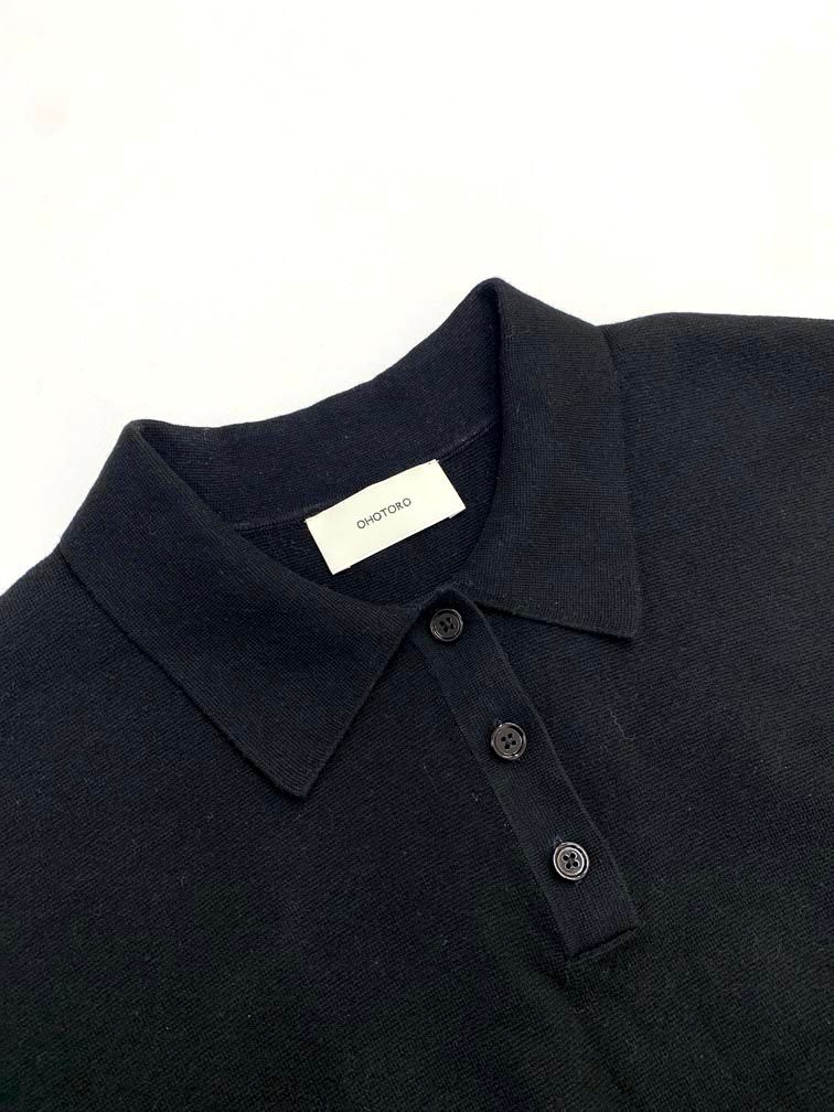 OHOTORO オオトロ pot french sleeve knit ニット セーター 黒