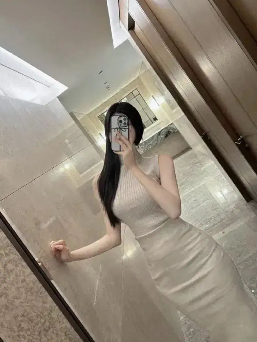 パール タートルネック ニット スカート