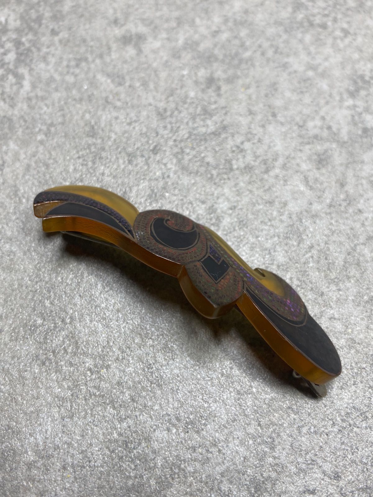 髪留め バレッタ 本鼈甲 螺鈿蒔絵 ヴィンテージ - メルカリ