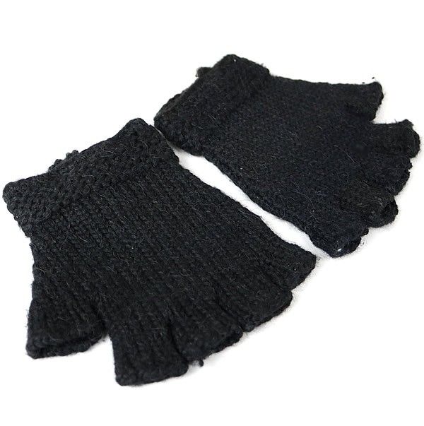 CHROME HEARTS クロムハーツ フィンガーレス ニット グローブ 手袋 メンズ SV 925 黒 101537