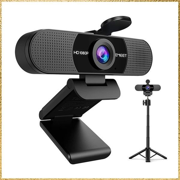 送料無料Style:C960 Kit 三脚付きwebカメラ WEBカメラ EMEET C960 三脚付き ウェブカメラ HD1080P 90広角 パソコンカメラ 内蔵マイク ノイズリダクション USB接続簡単 自動光補正 高さ調節 プライバシー