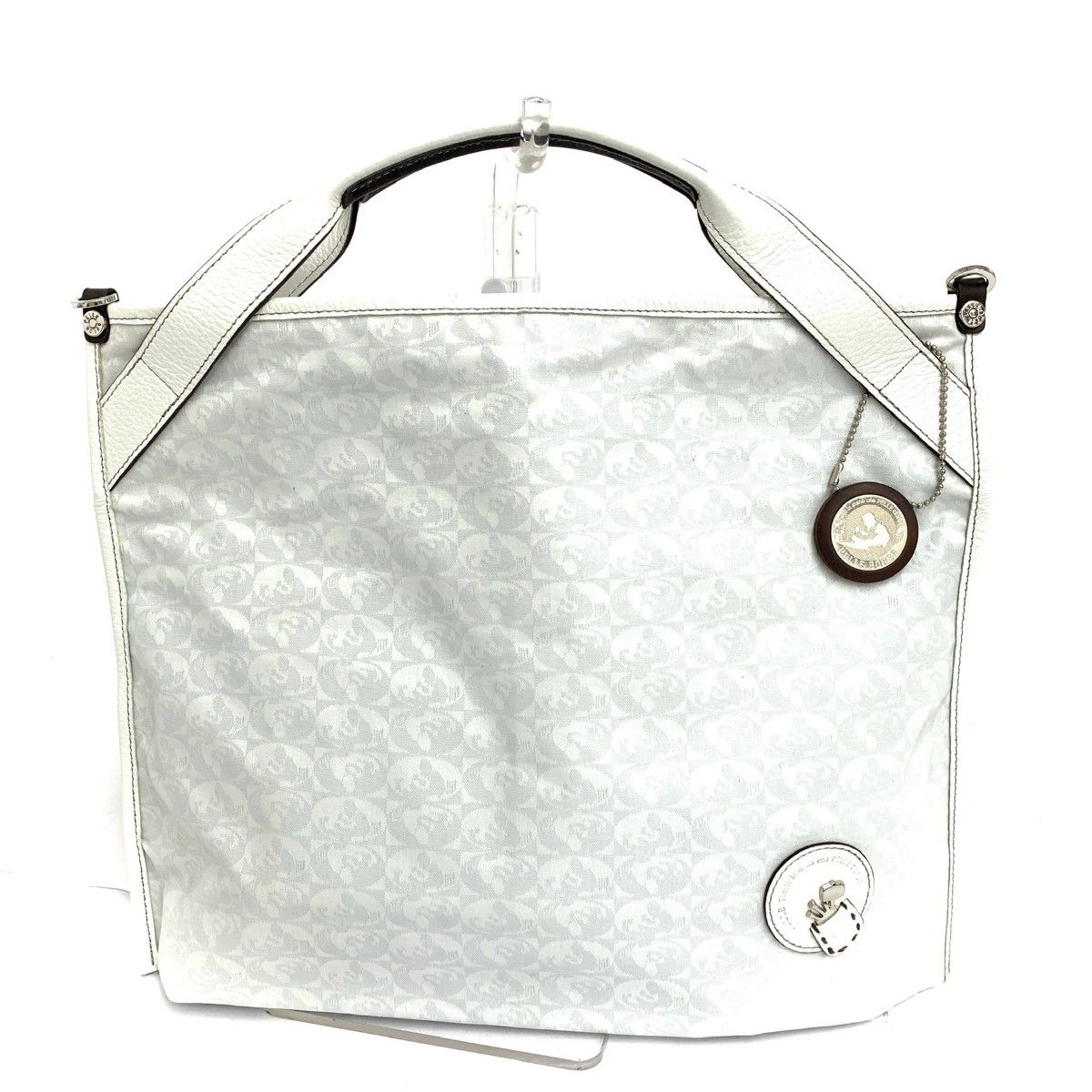 PELLE BORSA ペレボルサ 2WAYショルダーバッグ 総柄/PVC ホワイト 