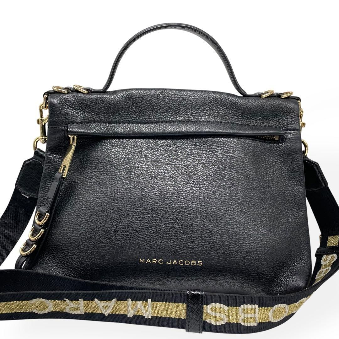 極美品　MARC JACOBS 黒 レザー ショルダーバッグ　シボ革　ブラック 極美品 MARC JACOBS 2way ハンドバッグ ショルダーバッグ レザー