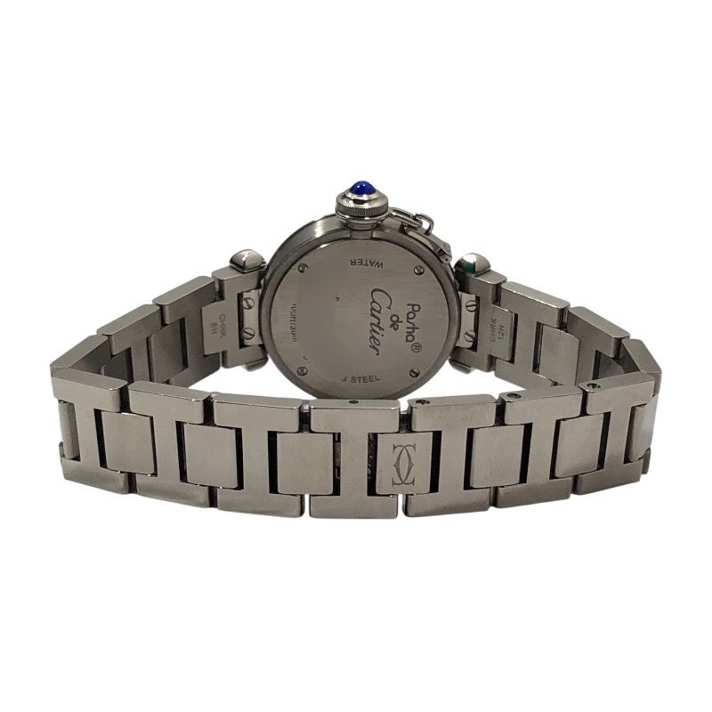 早い者勝ちです Cartier シルバー ミスパシャ　クォーツ カルティエ ミスパシャ W3140025 腕時計 シルバーxブラック 革ベルト