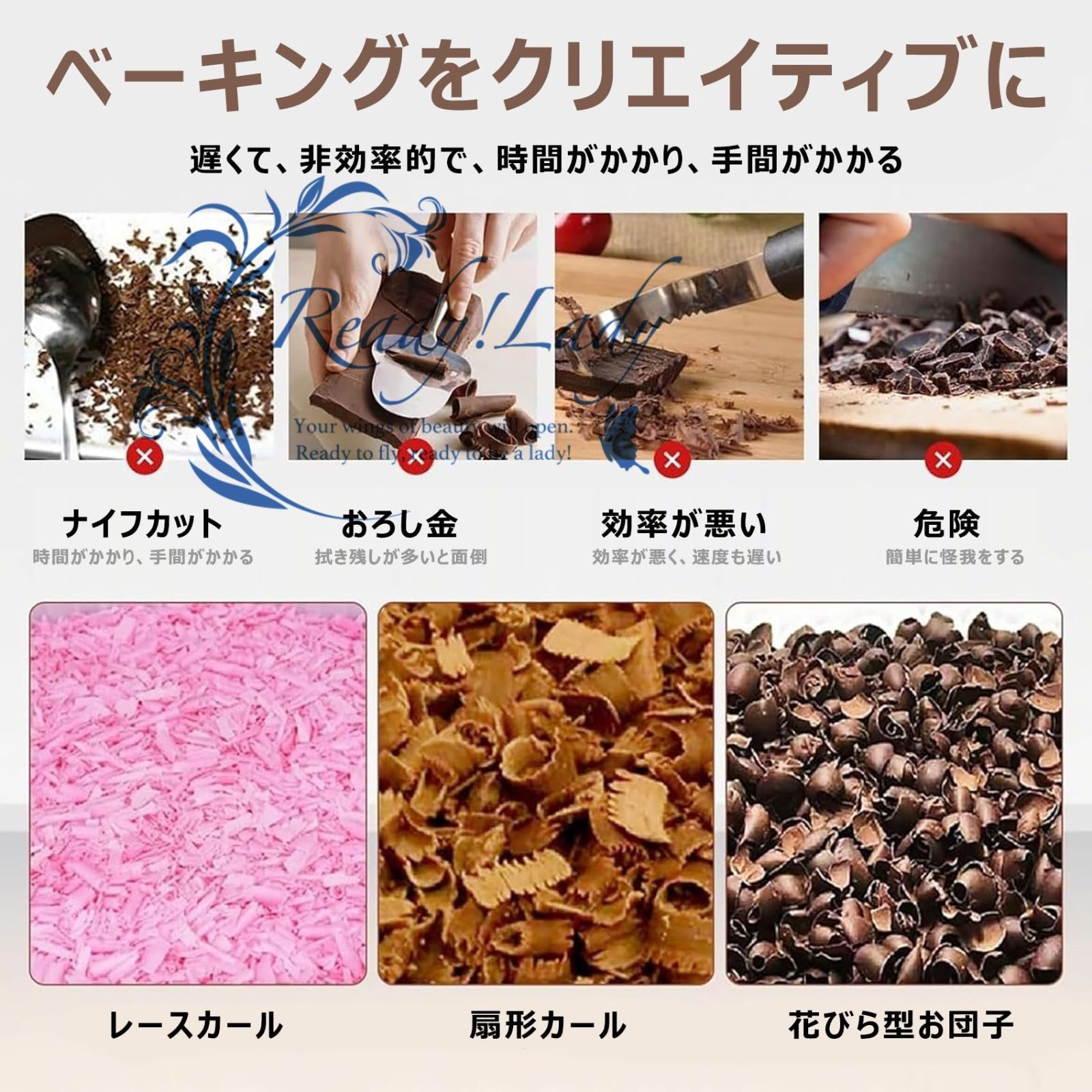 チョコレート 削り切り機 刃付き 120 W チョコレートチップ製造機 回収ボックス付き ステンレス鋼構造 ワンボタンスタート チーズスライサー ホイールシェーバー チーズ削り チーズカッター