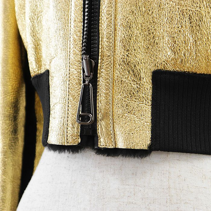 美品】FENDI フェンディ レザージャケット 2019年製 メタリック 美品】FENDI フェンディ レザージャケット 2019年製 メタリック