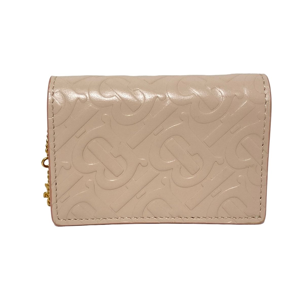 LONDON ENGLAND バーバリーロンドンイングランド 財布 ジェシーチェーンTBモノグラムウォレット ローズベージュ レザー