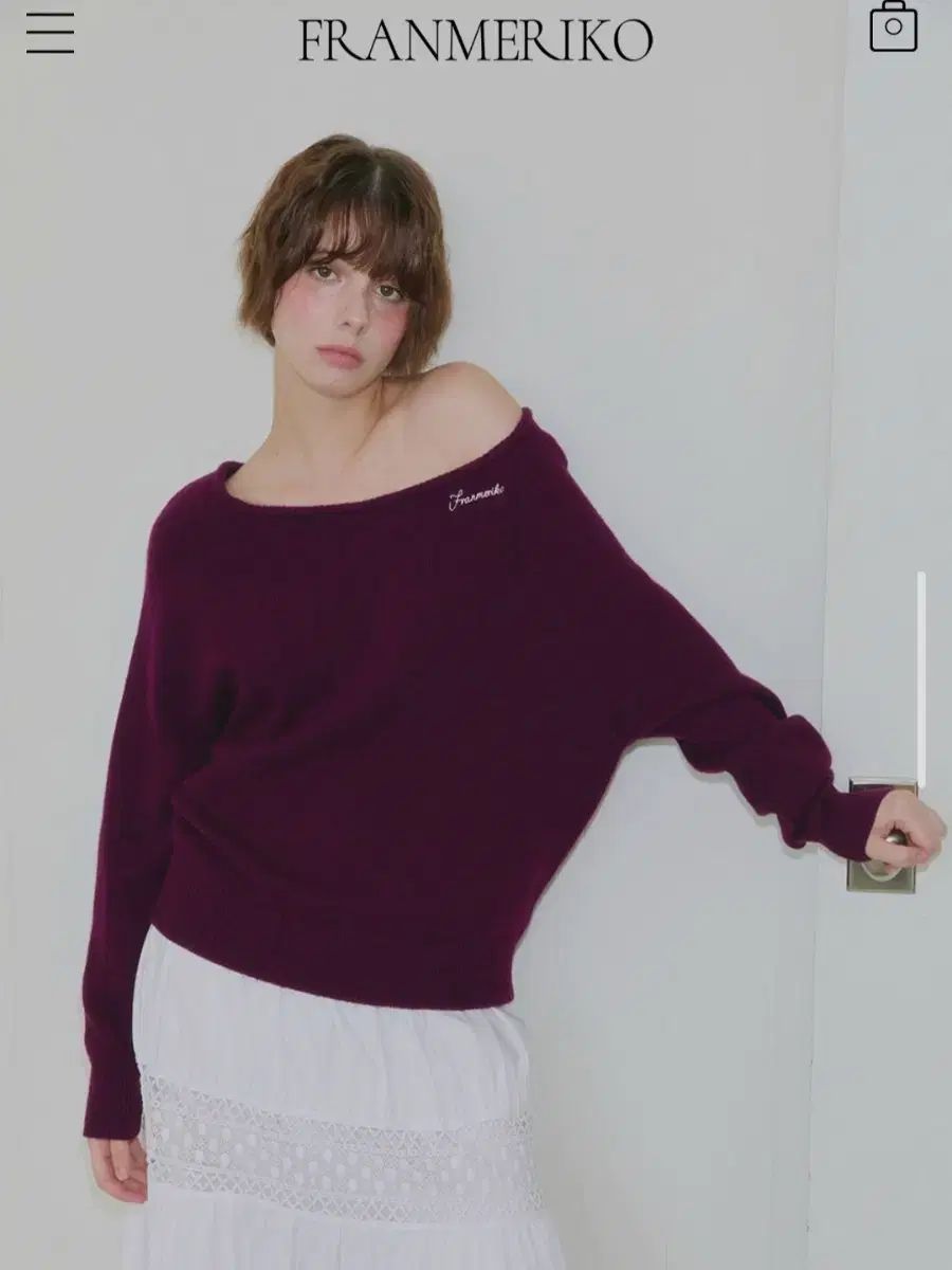 フランメリーコ モン ト オフショルダーニット mont knit グレープ