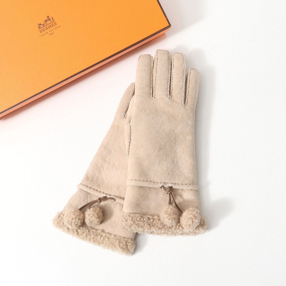 HERMES エルメス 手袋 サイズ6.5 ラムレザー グローブ ブランド古着 RA 6854