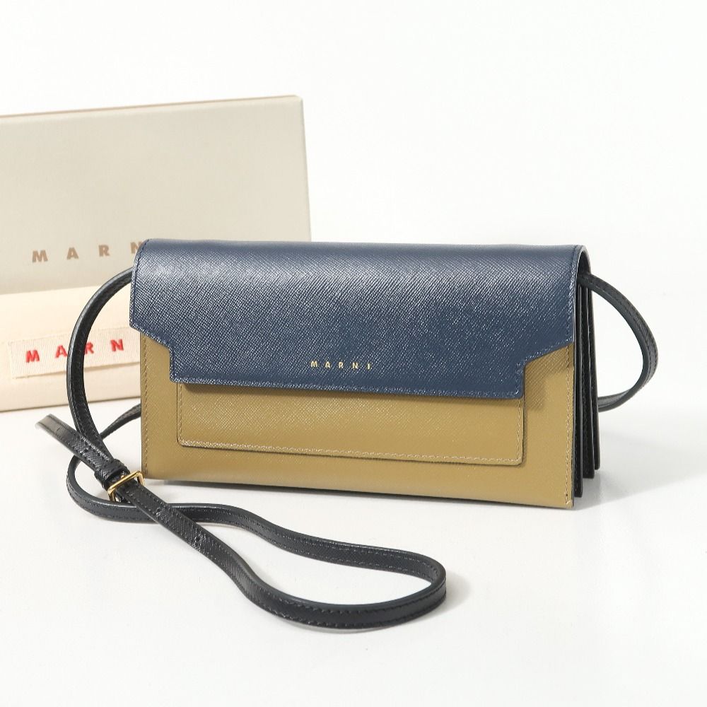 MARNI マルニ TRUNK トランク 長財布 2 WAY ショルダーウォレット レザー ブランド古着 RA 6856