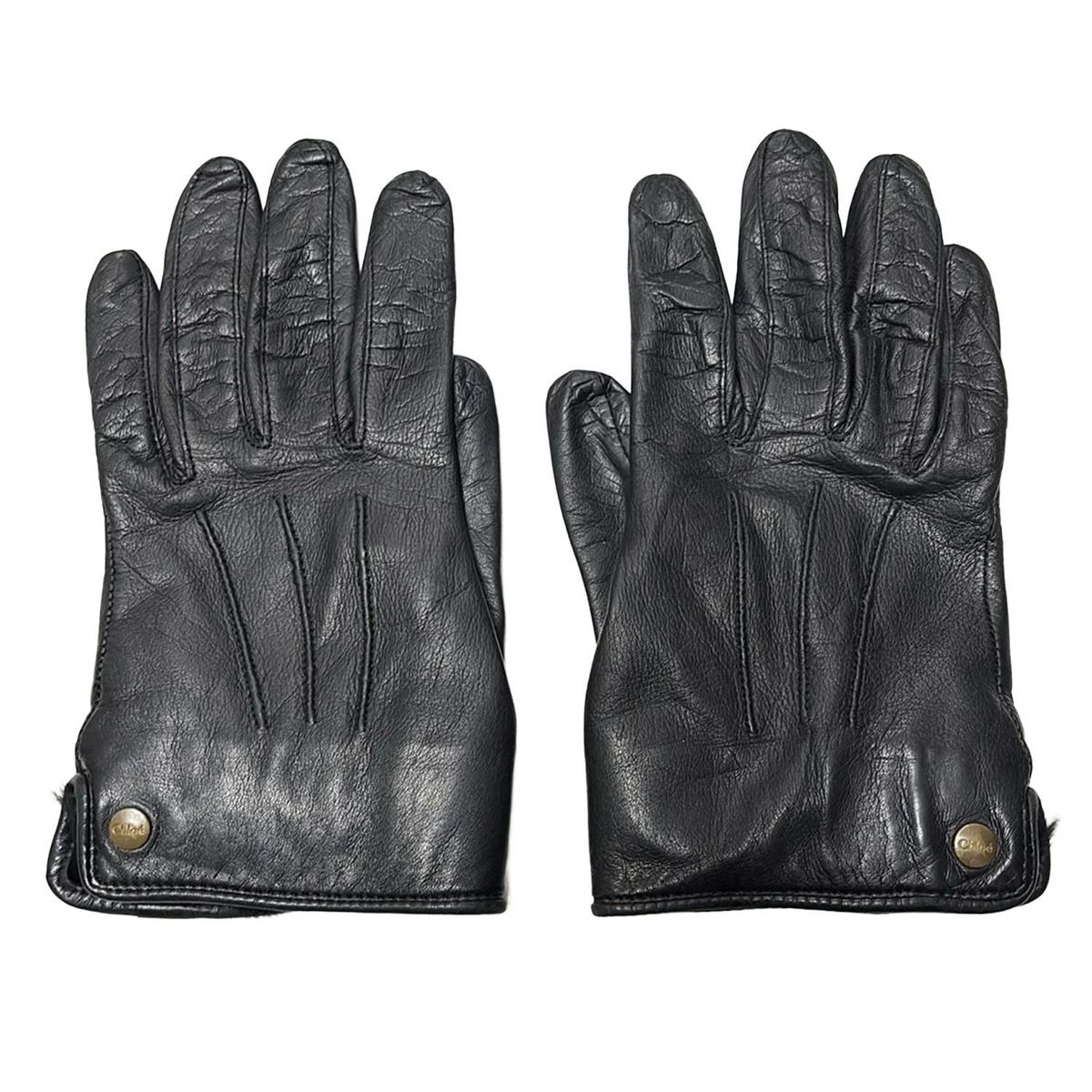 Chloe クロエ 手袋 レディース - 黒 レザー