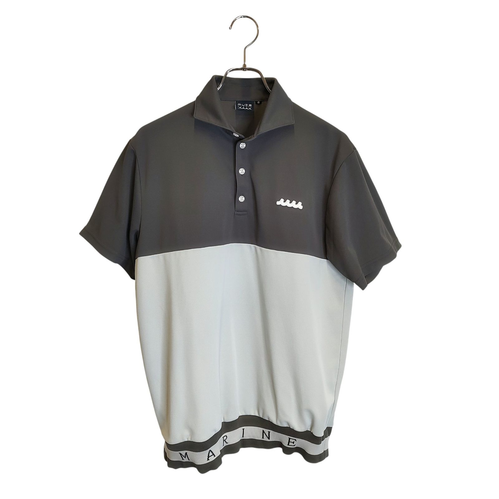 muta MARINE ムータ マリン ヘムリブ バイ 半袖 ポロシャツ MMJC 446191 6 L チャコールグレー メンズ