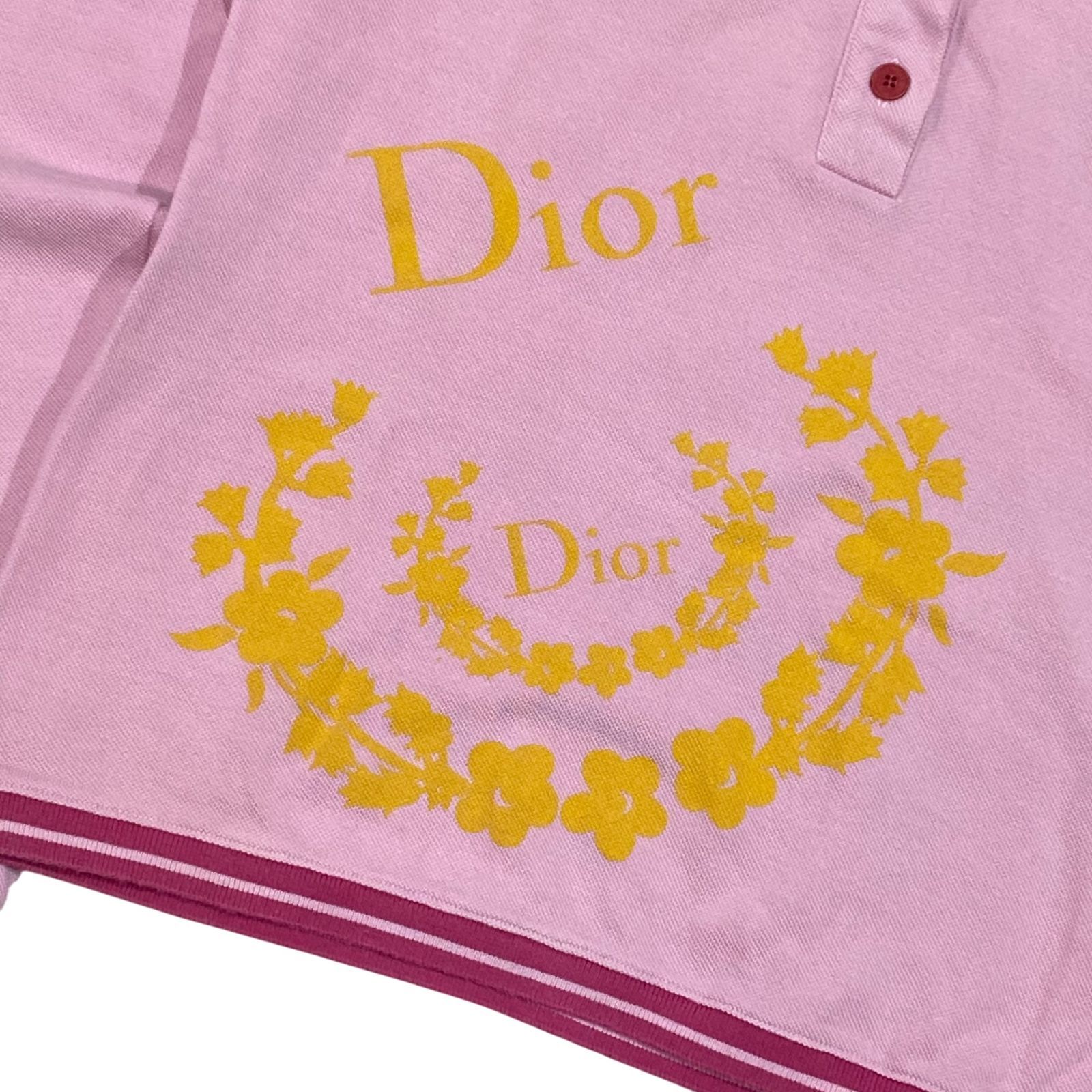 Christian Dior クリスチャンディオール 長袖 ポロシャツ US6 ピンク