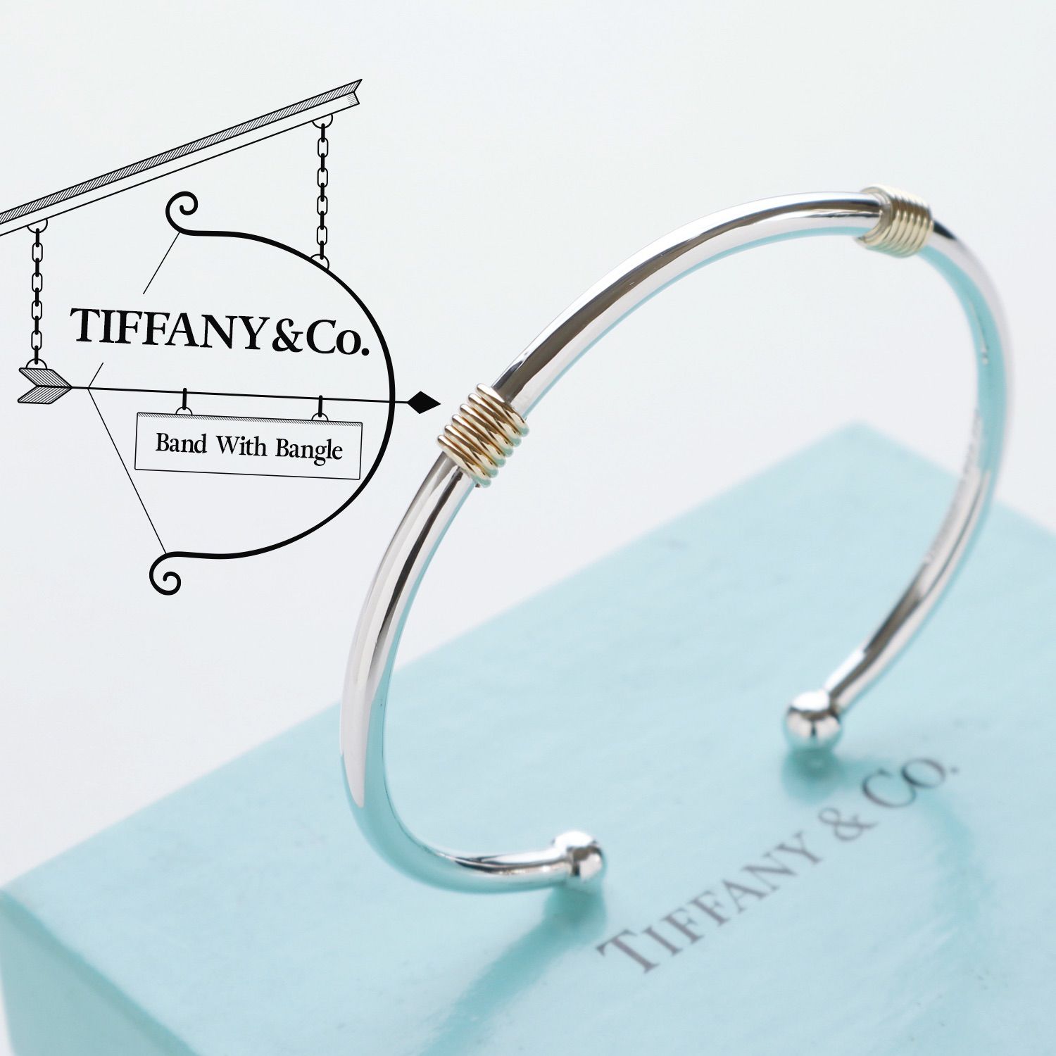 ティファニー ヴィンテージ バンドウィズ 925 750 バングル - c.2000s