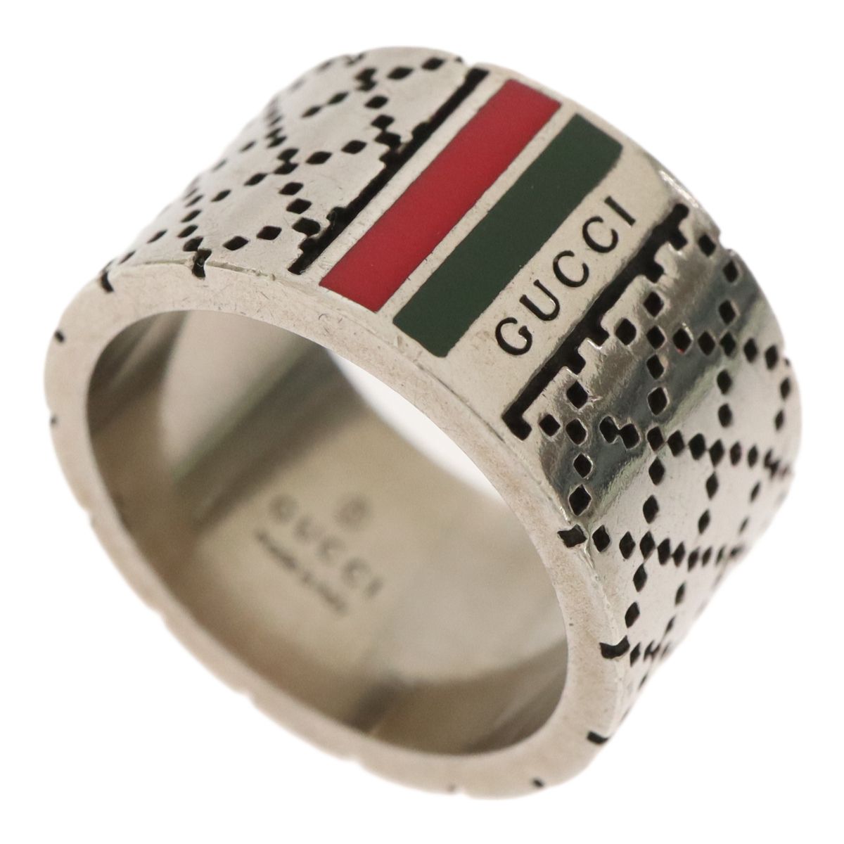 GUCCI　リング　ディアマンティッシマ　Ag925　ブラック　シルバー　16 GUCCI リング ディアマンティッシマ Ag925 ブラック シルバー 16